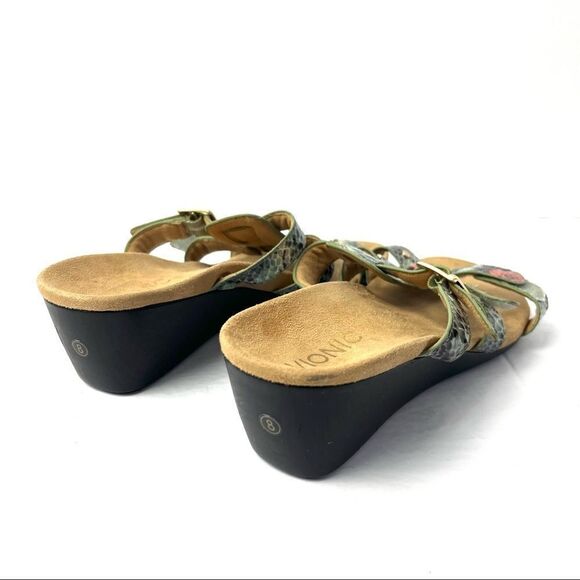 Vionic by Orthaheel Park Radia Snakeprint Print Wedge Sandals Size 8 Wide - Picture 5 of 13